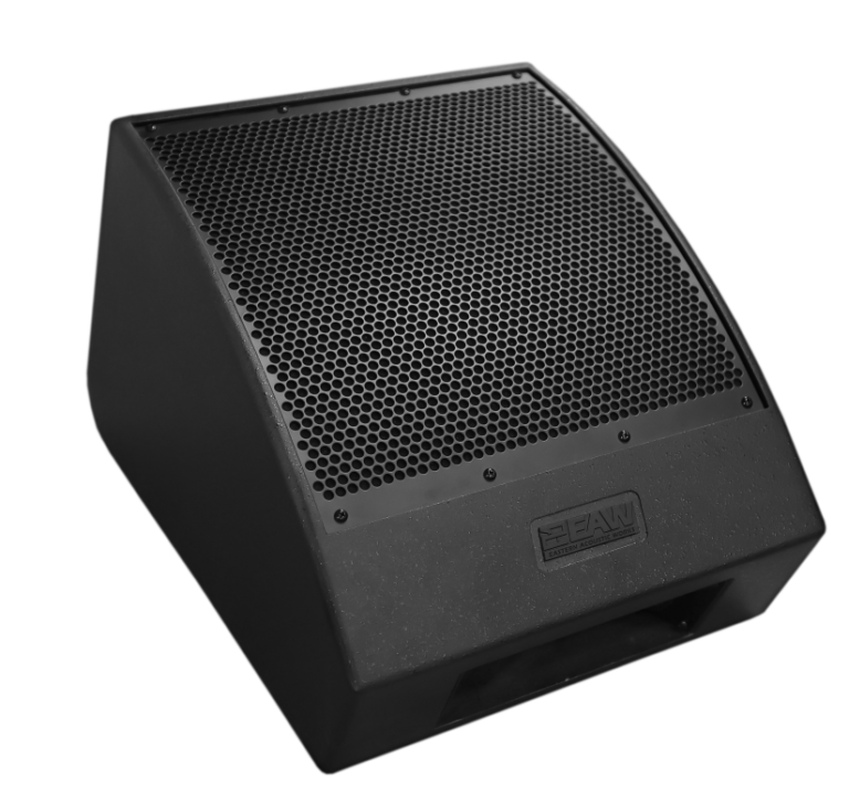 A professional audio monitor speaker displayed against a plain background. Neves Media offers top-notch media services in Panama City, FL.