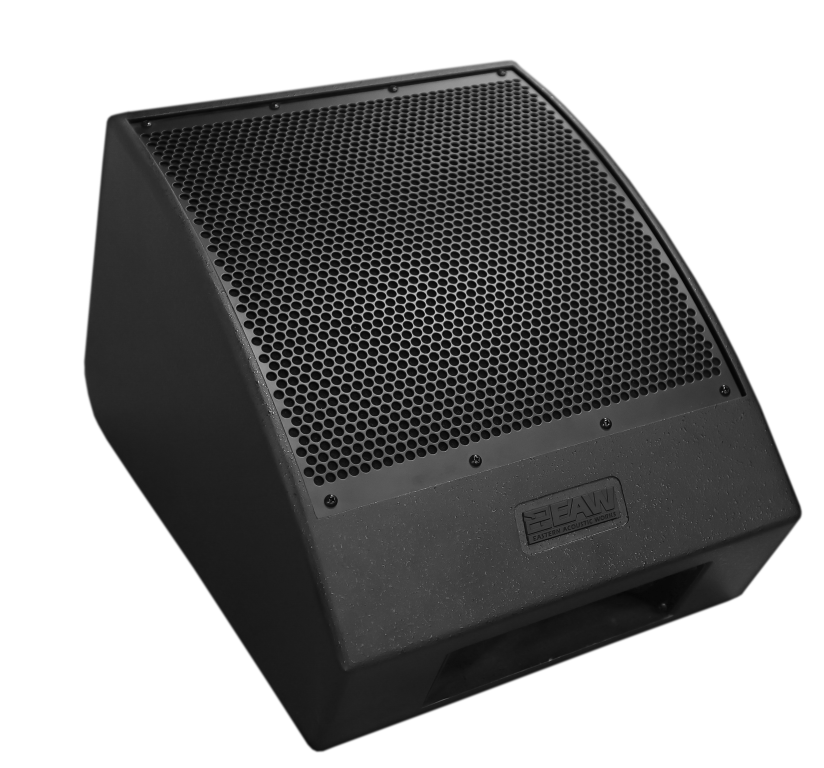 A professional audio monitor speaker displayed against a plain background. Neves Media offers top-notch media services in Panama City, FL.