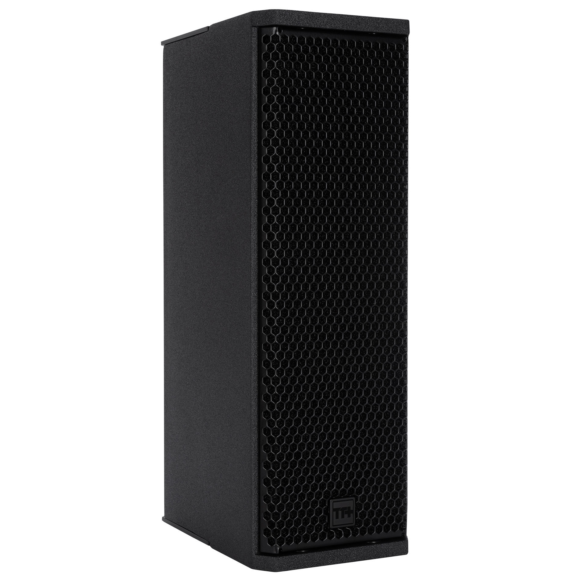 A sleek black speaker design, ideal for enhancing sound quality. Neves Media in Panama City, FL offers expert audio solutions for events.