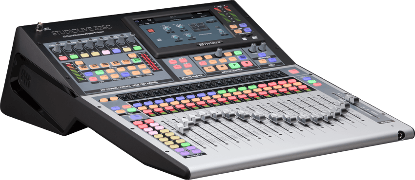 Professional audio mixing console by PreSonus. Serving Panama City, FL, Neves Media specializes in high-quality audio production services.